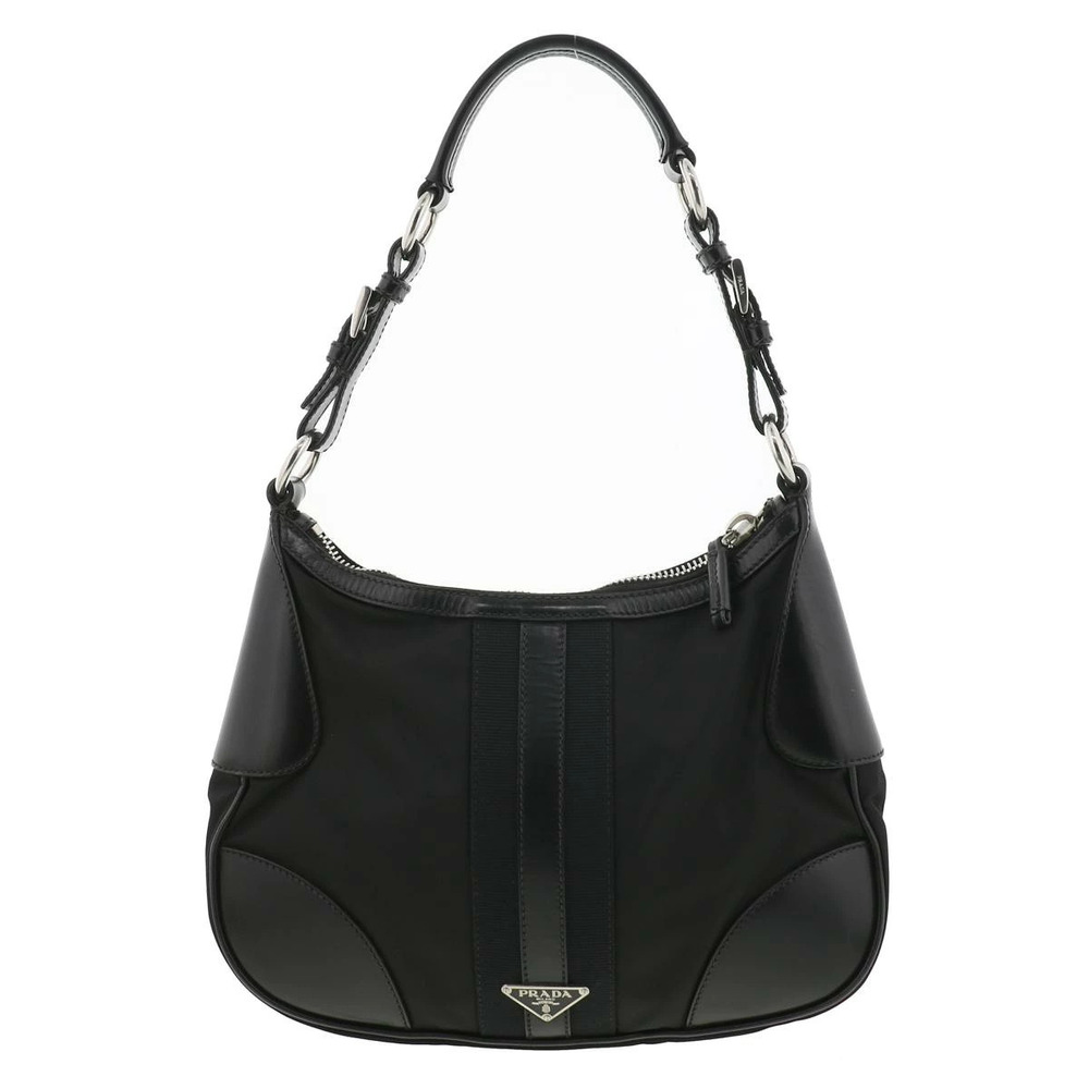 PRADA Test Leather Handbag Black